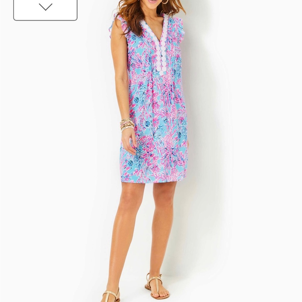 Lilly Pulitzer Pink and Blue Floral Shift Dress